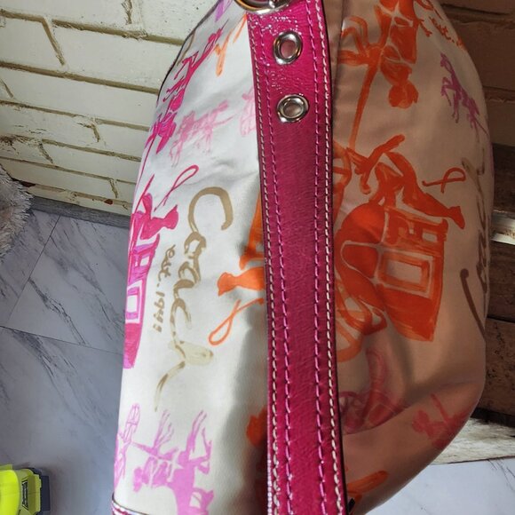 Euc Rare Vintage Coach Horse & Carriage Shoulder Bag Tote Purse - Picture 9 of 12